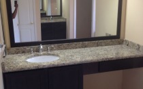 Master Bath Vanity with Apron & matching cabinetry mirror framing