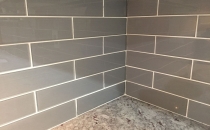 Backsplash Grey Glass Wrapped